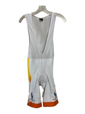 Men’s White Cycling Bib Shorts XL – Padded Seat, Mesh Back, Compression Fit